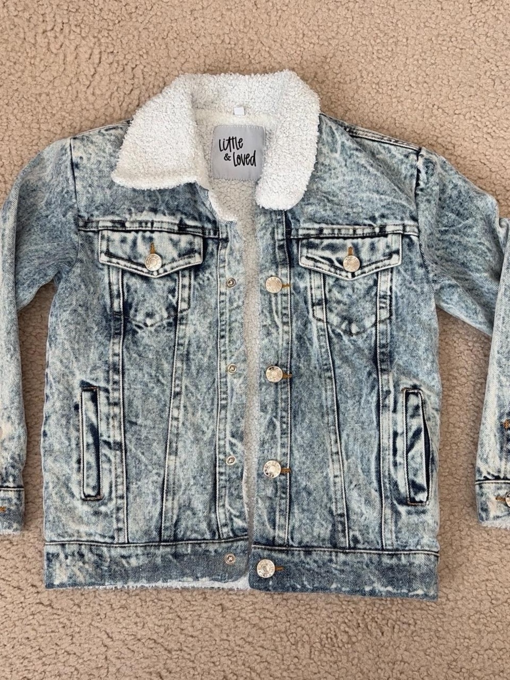 LITTLE & LOVED KIDS LIGHT BLUE DENIM SHERPA JACKET